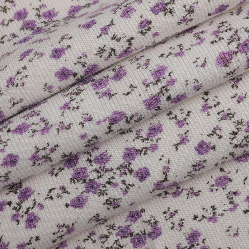 30s R + 30D Täyspinnoitettu 2x2 Spandex Rib Neule