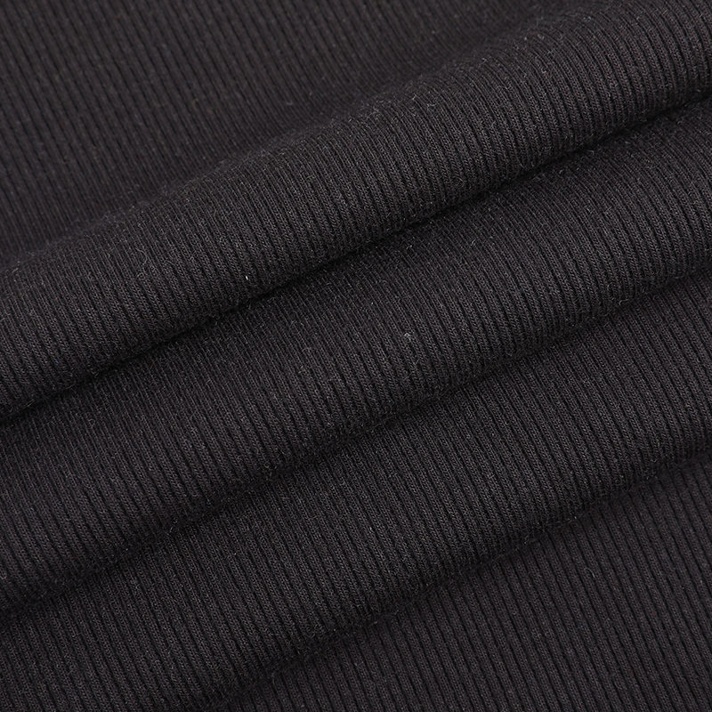 21s T/R + 30D Täyspinnoitettu 2x2 Spandex Rib Neule